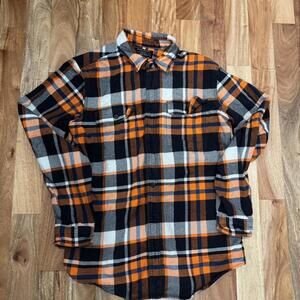 Filson Orange and Multi Flannel Shirt - Men's Large Long
